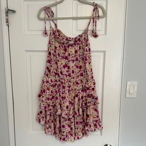 Misa Los Angeles Floral Mini Dress - Pink and Purple